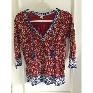 Lucky Brand Tassel Top